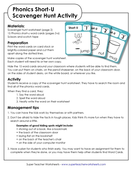 Games and Puzzles - Scavenger Hunt: Short U