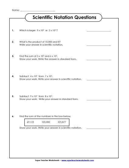Level: Basic Whole Numbers - Sci. Notation Questions (Basic)