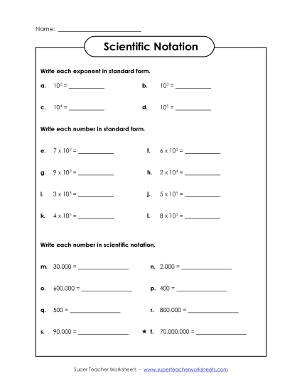 Level: Basic Whole Numbers - Scientific Notation: Basic