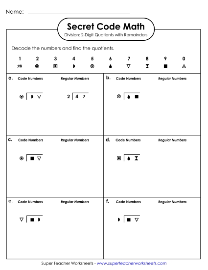 Division - SCM Division: 2-Digit Quotients w/ Remainders