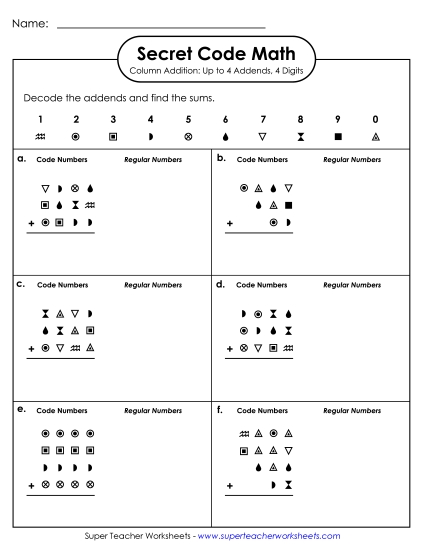 Addition - SCM: Multiple Addends Up to 4 Addends; 4 Digits