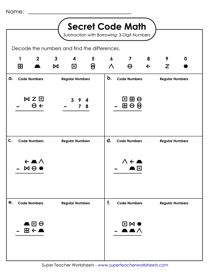Subtraction - SCM Subtraction: 3 Digits
