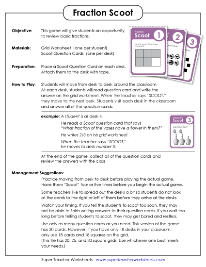 Basic Fraction Games - Scoot! - Basic Fractions Basic Fraction Games - Scoot! - Basic Fractions