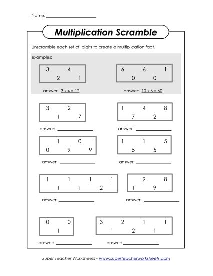 Mystery Pictures - Scrambled Facts (0-12)