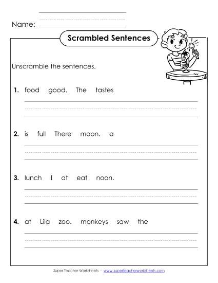 Worksheets - Scrambled Sentences (A-19) Worksheets - Scrambled Sentences (A-19)