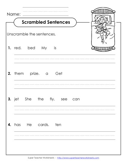Worksheets - Scrambled Sentences (A-2)