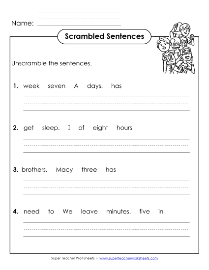 Worksheets and Activities - Scrambled Sentences (A-Number Words) Worksheets and Activities - Scrambled Sentences (A-Number Words)