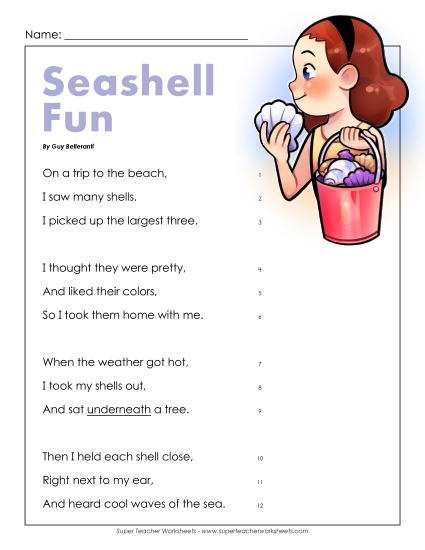 Poems - Seashell Fun Poems - Seashell Fun