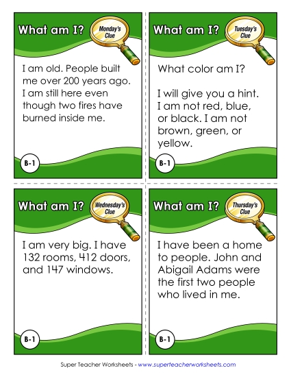 Challenges - Second Grade Challenge B1 - White House