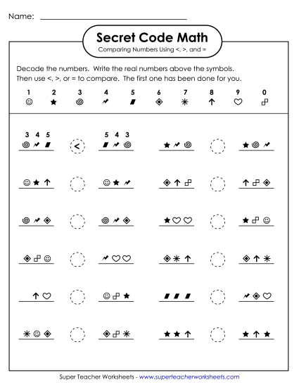 Comparing Numbers - Secret Code Math: Compare 3-Digit Numbers