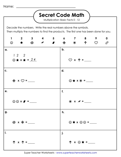 Worksheets, Games, & Task Cards - Secret Code Math: Multiplication Basic Facts 0-12 Worksheets, Games, & Task Cards - Secret Code Math: Multiplication Basic Facts 0-12