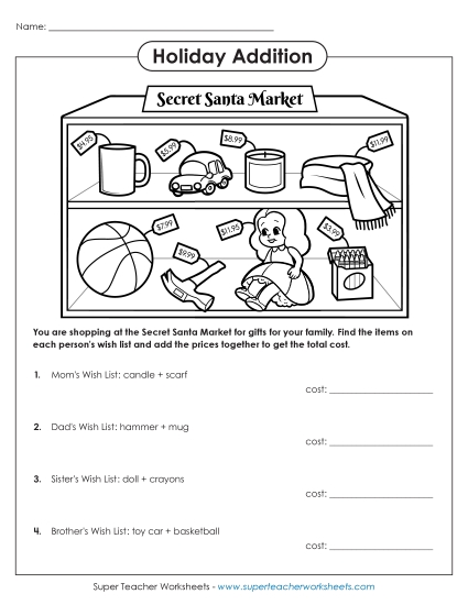 Adding Money - Secret Santa Addition (Money)