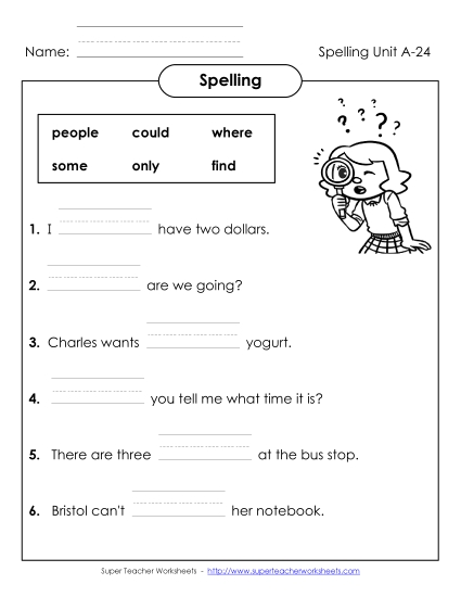 Worksheets - Sentence Completion (A-24) 