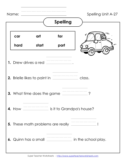 Worksheets - Sentence Completion (A-27) 