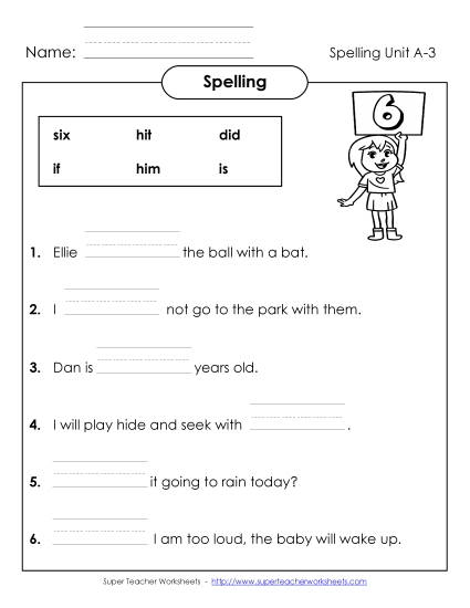 Worksheets - Sentence Completion (A-3)