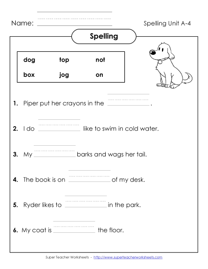 Worksheets - Sentence Completion (A-4)
