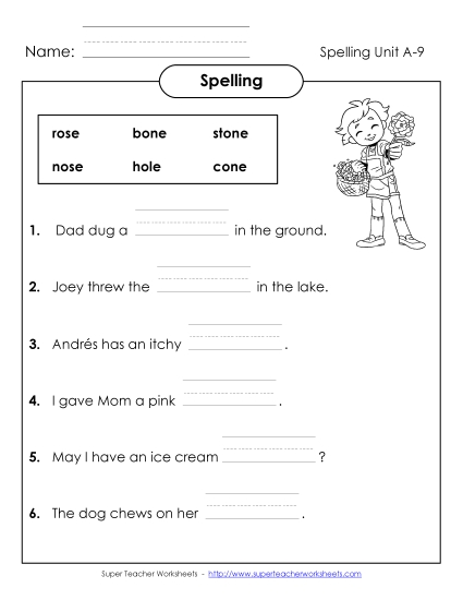 Worksheets - Sentence Completion (A-9)