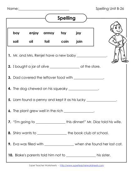 Worksheets - Sentence Completion (B-26)