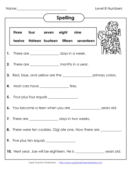 Worksheets and Activities - Sentence Completion (B-Number Words) Worksheets and Activities - Sentence Completion (B-Number Words)