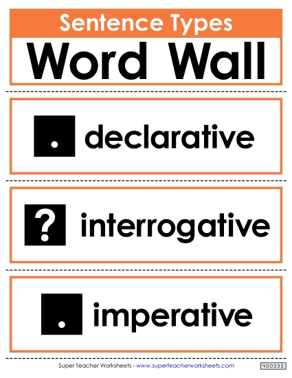 Word Sets - Sentence Types