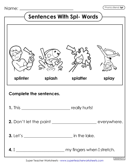 Worksheets - Sentences with Spl- Words Worksheets - Sentences with Spl- Words