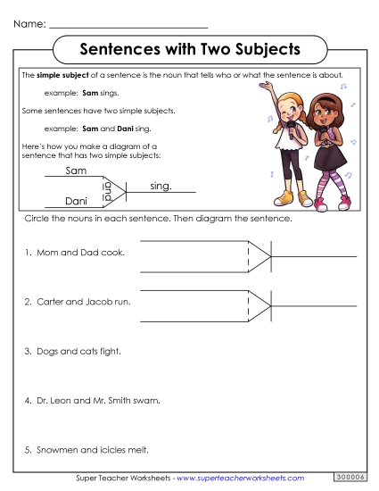 Basic - Sentences with Two Subjects Basic - Sentences with Two Subjects