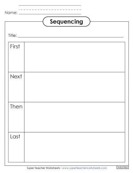 Graphic Organizers - Sequencing Boxes (No Lines) First, Next, Then, and Last