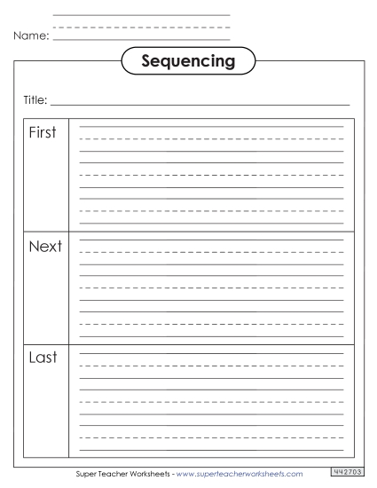 Graphic Organizers - Sequencing Boxes (with Lines) First, Next, and Last