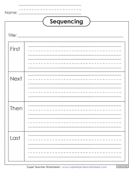 Graphic Organizers - Sequencing Boxes (with Lines)  First, Next, Then, and Last