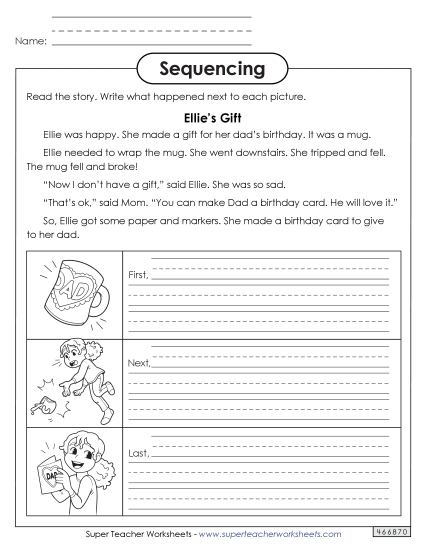 Sequencing Stories - Sequencing Story: Ellie's Gift