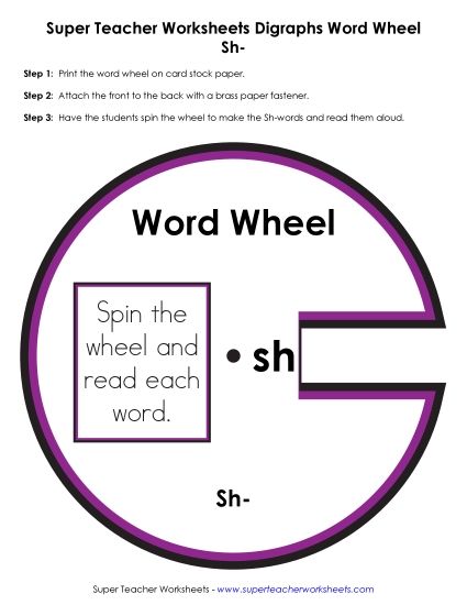 Sample Worksheet Images - Sh -  Word Wheel