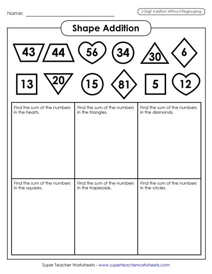 Addition (No Borrowing) - Shape Addition
