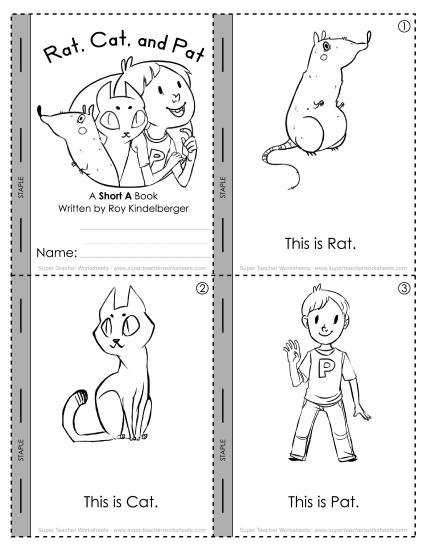Short A CVC Words - Short A CVC Mini Book (Printable PDF Worksheet)