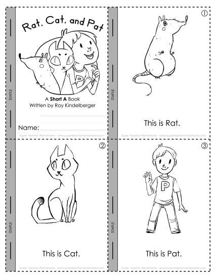 Vowels - Short A Mini-Book: Rat, Cat, and Pat