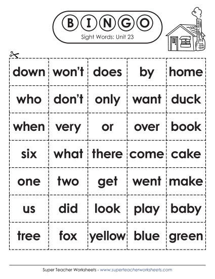 Worksheets - Sight Word Bingo (Unit 23) Worksheets - Sight Word Bingo (Unit 23)