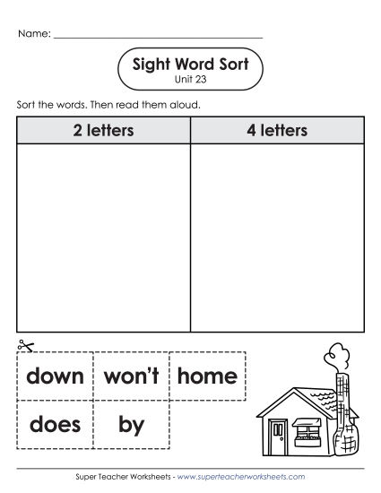 Worksheets - Sight Word Sort (Unit 23) Worksheets - Sight Word Sort (Unit 23)