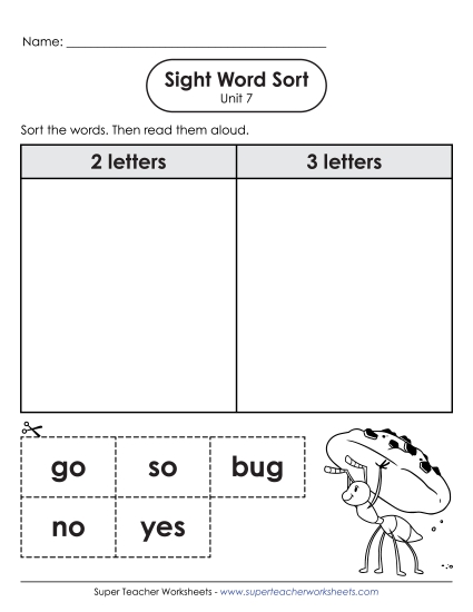 Worksheets - Sight Word Sort (Unit 7) Worksheets - Sight Word Sort (Unit 7)