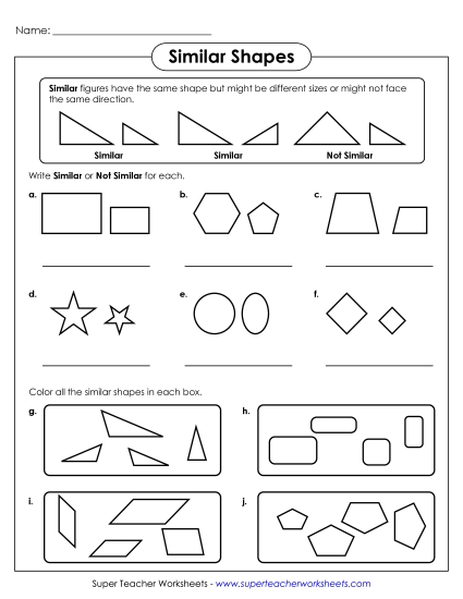 Identify Congruence or Similarity - Similar Shapes