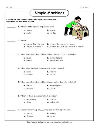 Simple Machines: Multiple Choice