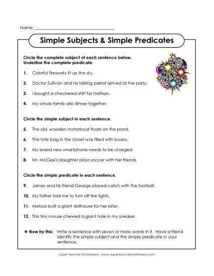 Simple Subjects & Predicates - Simple Subjects and Predicates