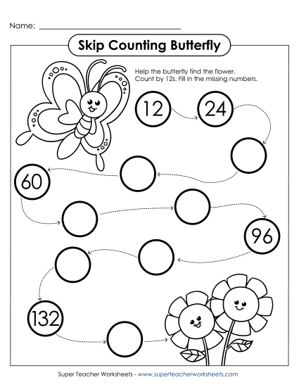 Skip Counting Butterfly (By 12s) Skip Counting Butterfly (By 12s)