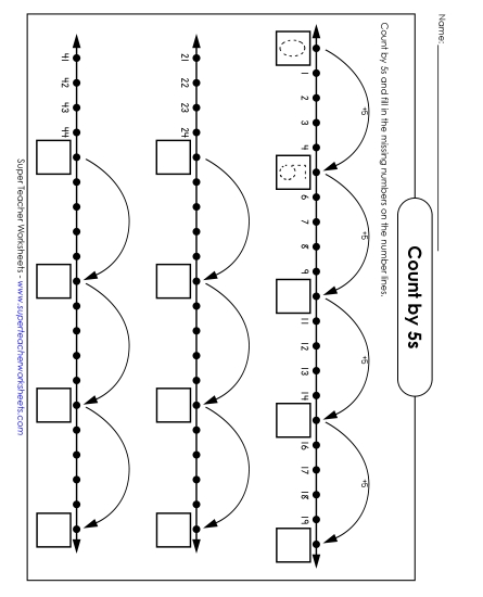 Skip Counting With Number Lines - Skip Counting By 5s Skip Counting With Number Lines - Skip Counting By 5s