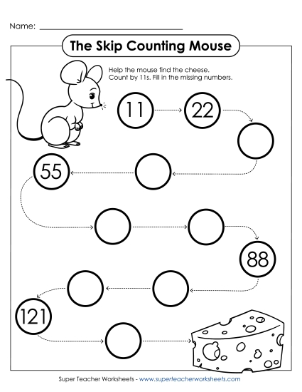 Skip Counting Mouse (By 11s) Skip Counting Mouse (By 11s)