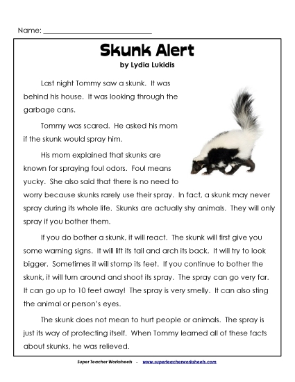 Nonfiction - Skunk Alert Nonfiction - Skunk Alert