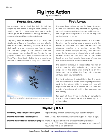 Nonfiction Articles - Skydiving: Dive Into Action Nonfiction Articles - Skydiving: Dive Into Action