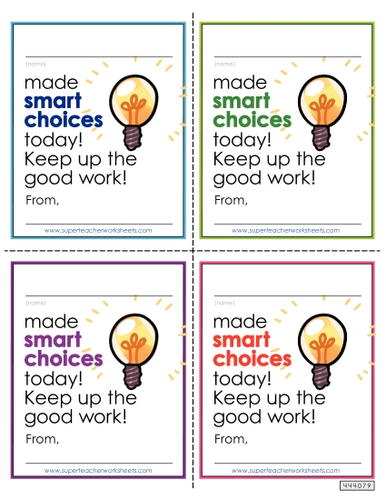 Notes to Students - Smart Choices Note