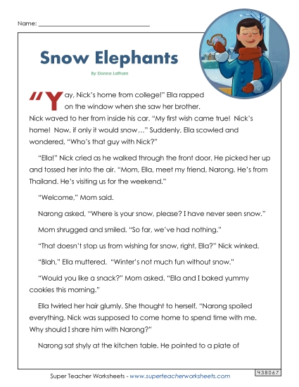Reading Comprehension - Snow Elephants (Fiction)