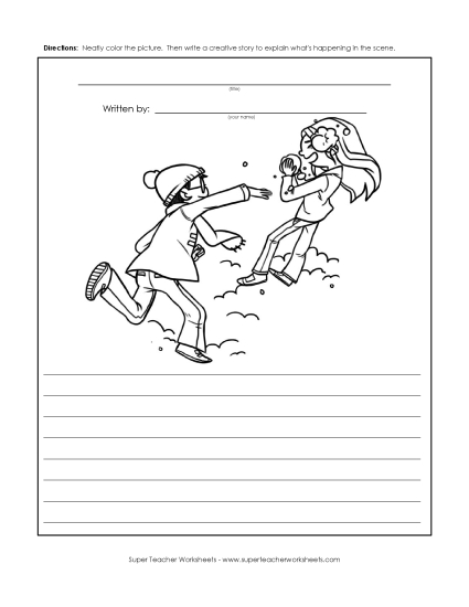 Winter Writing - Snowball Kids (B & W)