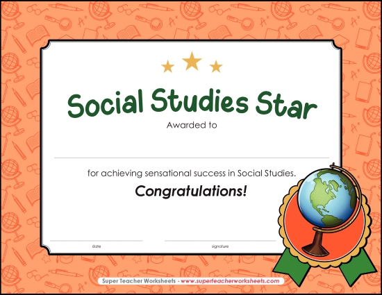 Other School Subjects - Social Studies Award Other School Subjects - Social Studies Award