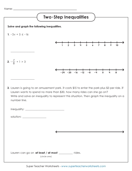 Basic Level - Solve & Graph with a Word Problem (Basic)